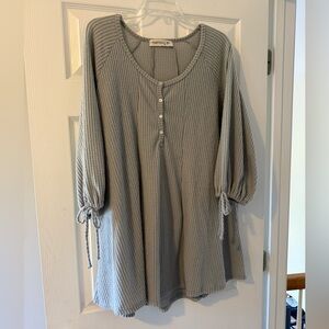 Women's Gray Button-Up Dress